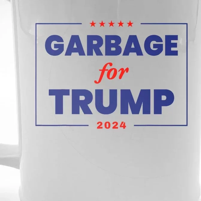 Garbage For Trump 2024 Funny Trump Supporter Front & Back Beer Stein