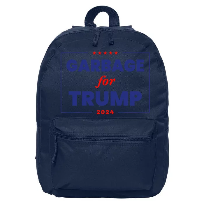 Garbage For Trump 2024 Funny Trump Supporter 16 in Basic Backpack