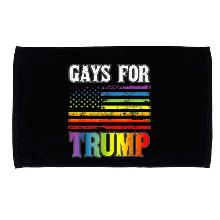 Gays For Trump President Vote 2024 USA Flag Rainbow LGBT Microfiber Hand Towel