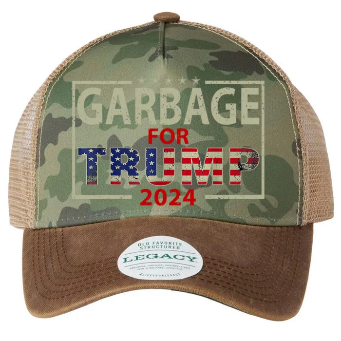 Garbage For Trump 2024 Trump Supporter Design Legacy Tie Dye Trucker Hat