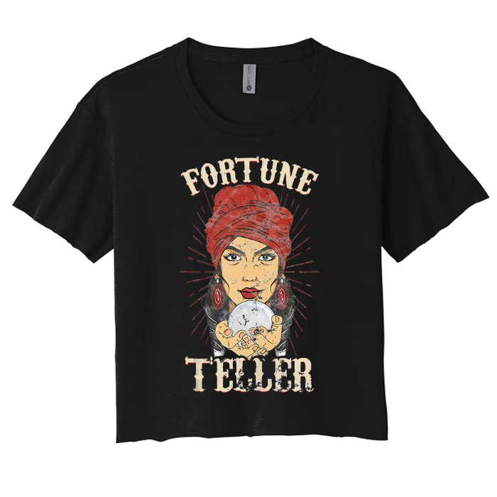 Gypsy Fortune Teller Psychic Fortune Teller Costume Women's Crop Top Tee