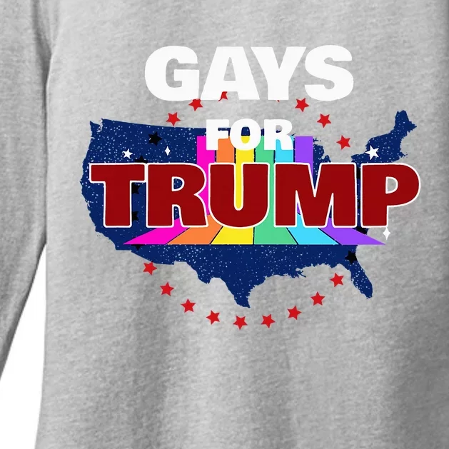 Gays For Trump 2024 Pro Reelect Donald Trump Womens CVC Long Sleeve Shirt