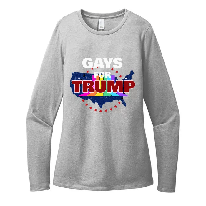 Gays For Trump 2024 Pro Reelect Donald Trump Womens CVC Long Sleeve Shirt