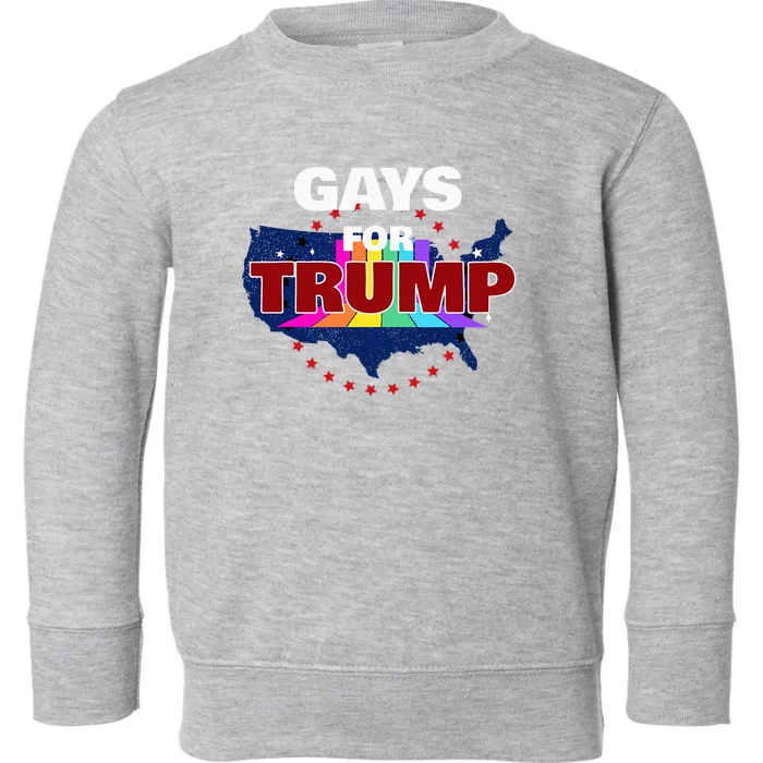 Gays For Trump 2024 Pro Reelect Donald Trump Toddler Sweatshirt