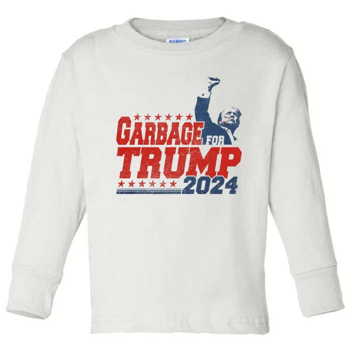 Garbage For Trump 2024 Toddler Long Sleeve Shirt