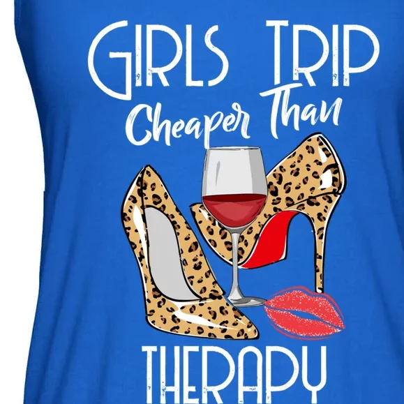 Girls Funny Trip Cheaper Than A Therapy Wine Party Great Gift Ladies Essential Flowy Tank