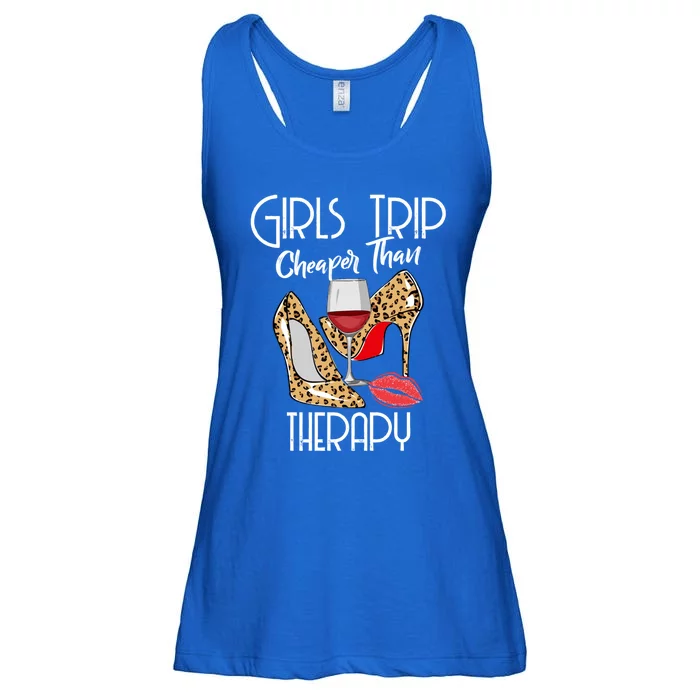 Girls Funny Trip Cheaper Than A Therapy Wine Party Great Gift Ladies Essential Flowy Tank