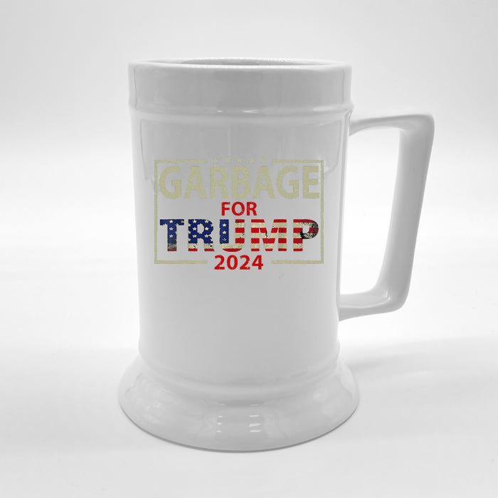 Garbage For Trump 2024 Tees Trump Supporter Design Gift Front & Back Beer Stein