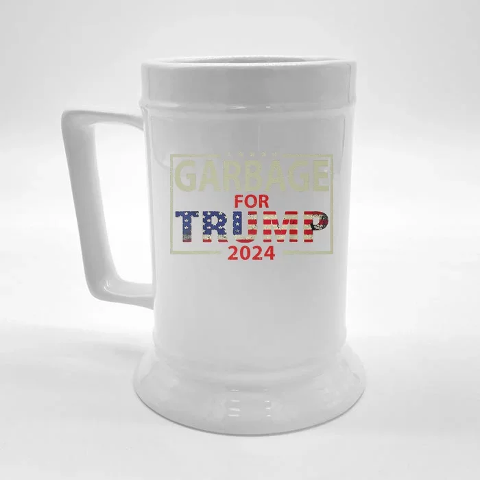 Garbage For Trump 2024 Tees Trump Supporter Design Gift Front & Back Beer Stein