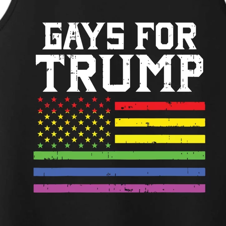 Gays For Trump Usa Flag Pro Reelect Donald 2020 Lgpt Gift Performance Tank