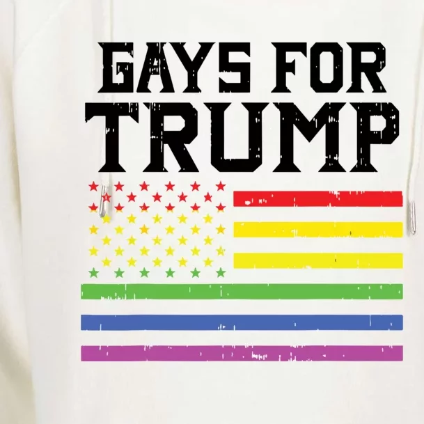 Gays For Trump Usa Flag Pro Reelect Donald 2020 Lgpt Gift Womens Funnel Neck Pullover Hood