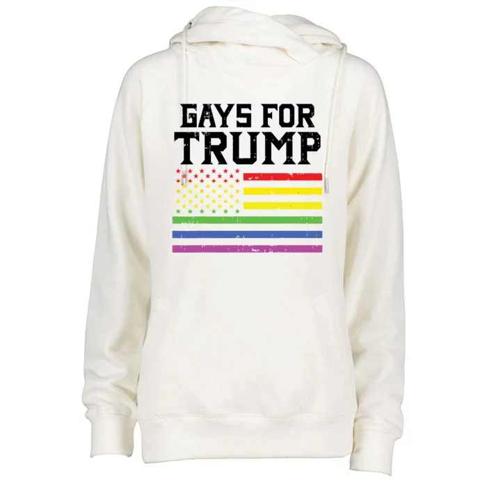 Gays For Trump Usa Flag Pro Reelect Donald 2020 Lgpt Gift Womens Funnel Neck Pullover Hood