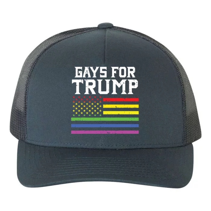 Gays For Trump Usa Flag Pro Reelect Donald 2020 Lgpt Gift Yupoong Adult 5-Panel Trucker Hat