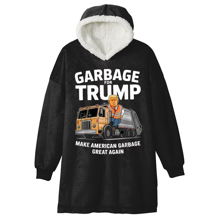 Garbage For Trump Hooded Wearable Blanket