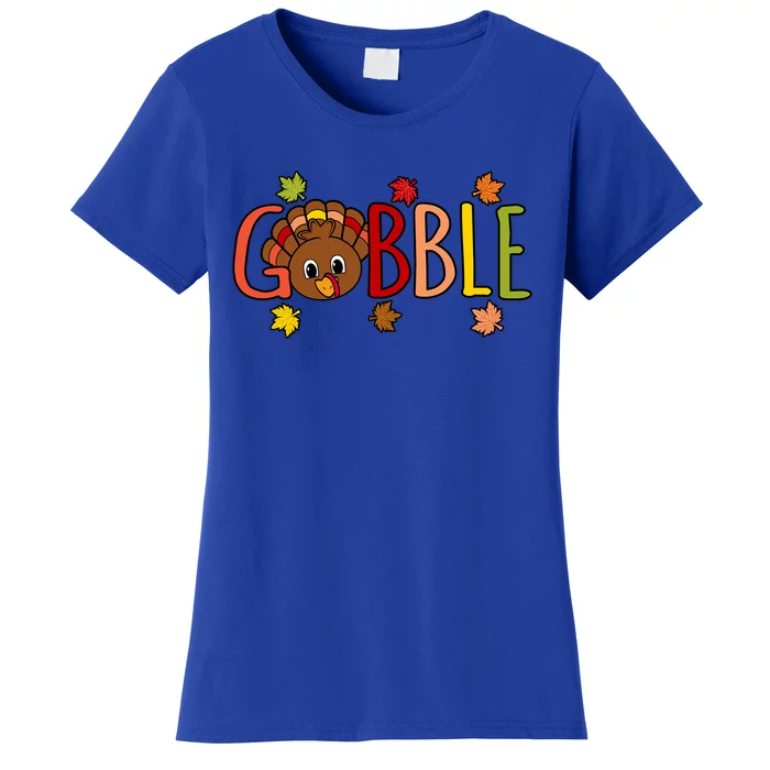 Gobble Funny Turkey Thanksgiving Family Graphic Gift Women's T-Shirt