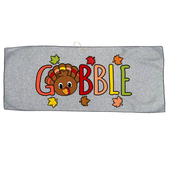 Gobble Funny Turkey Thanksgiving Family Graphic Gift Large Microfiber Waffle Golf Towel