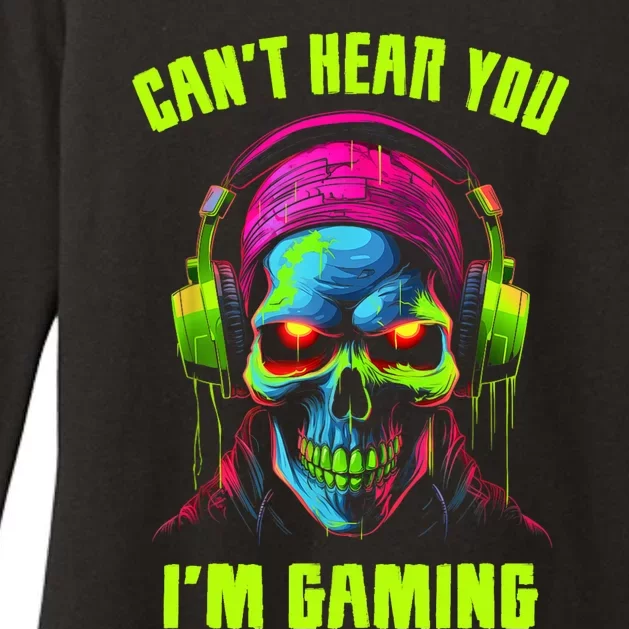 Gamer For Teens Video Gaming Funny Skull Womens CVC Long Sleeve Shirt