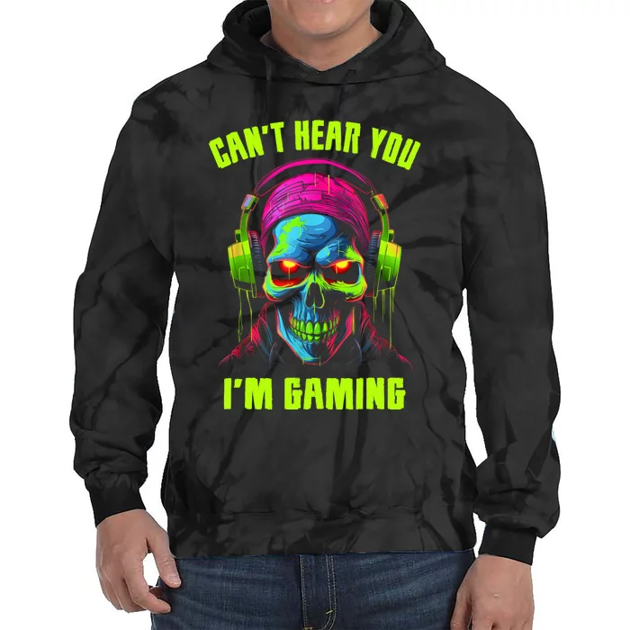 Gamer For Teens Video Gaming Funny Skull Tie Dye Hoodie