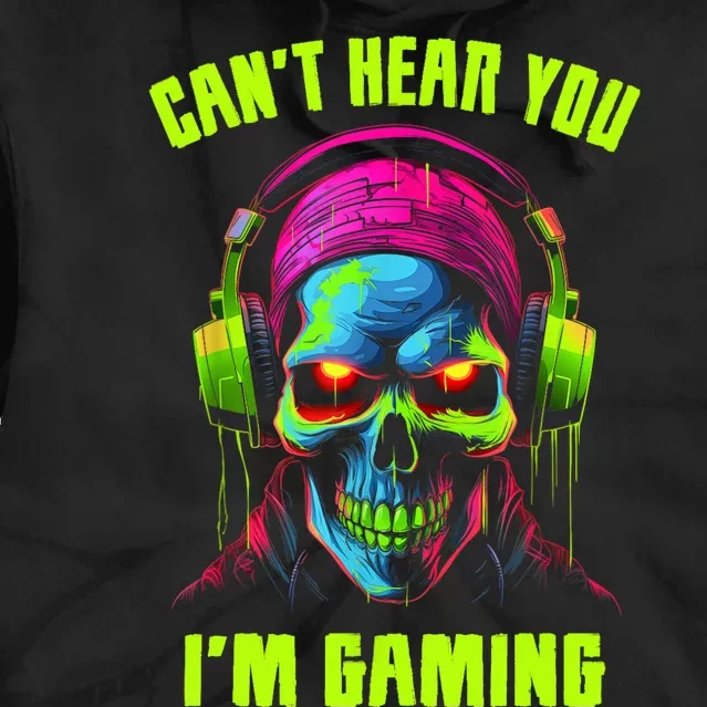 Gamer For Teens Video Gaming Funny Skull Tie Dye Hoodie