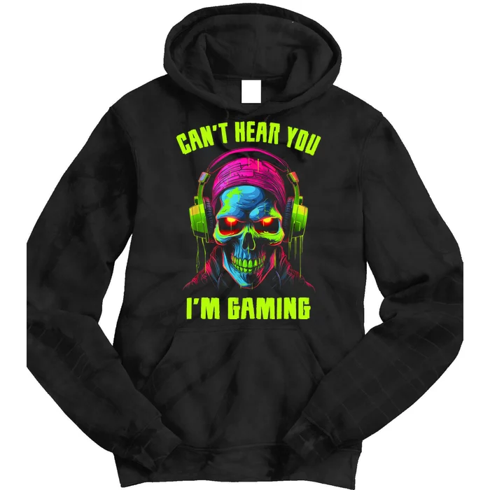 Gamer For Teens Video Gaming Funny Skull Tie Dye Hoodie