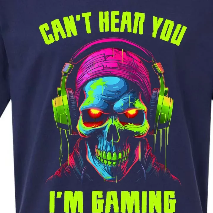 Gamer For Teens Video Gaming Funny Skull Sueded Cloud Jersey T-Shirt