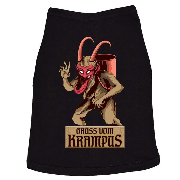 Greetings From The Krampus Evil Frohe Krampus Christmas Demon Doggie Tank