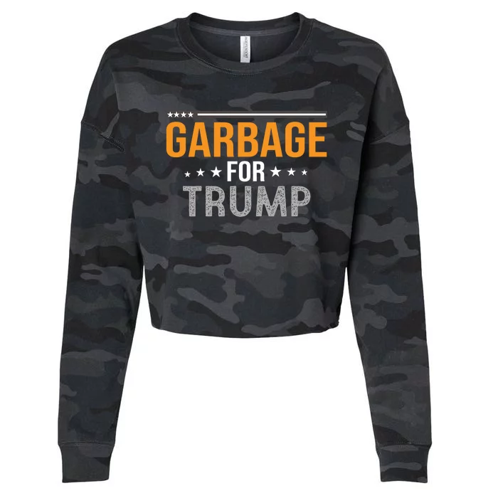 Garbage For Trump 2024 Cropped Pullover Crew