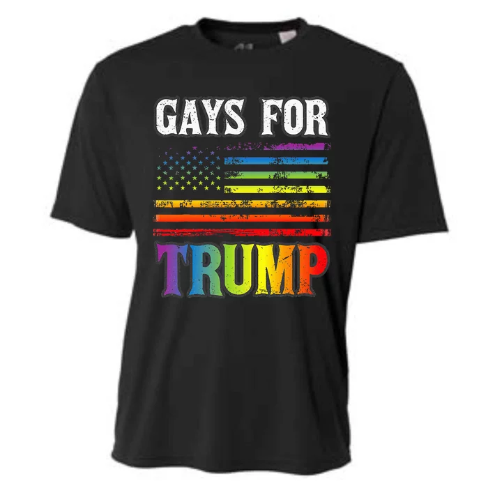 Gays For Trump Lgbt Pride Gay Rainbow Flag Vote Republican Cooling Performance Crew T-Shirt