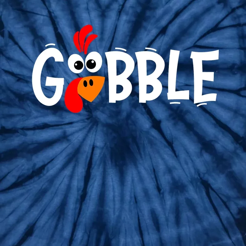 Gobble Funny Turkey Pilgrim Thanksgiving Boys Tie-Dye T-Shirt