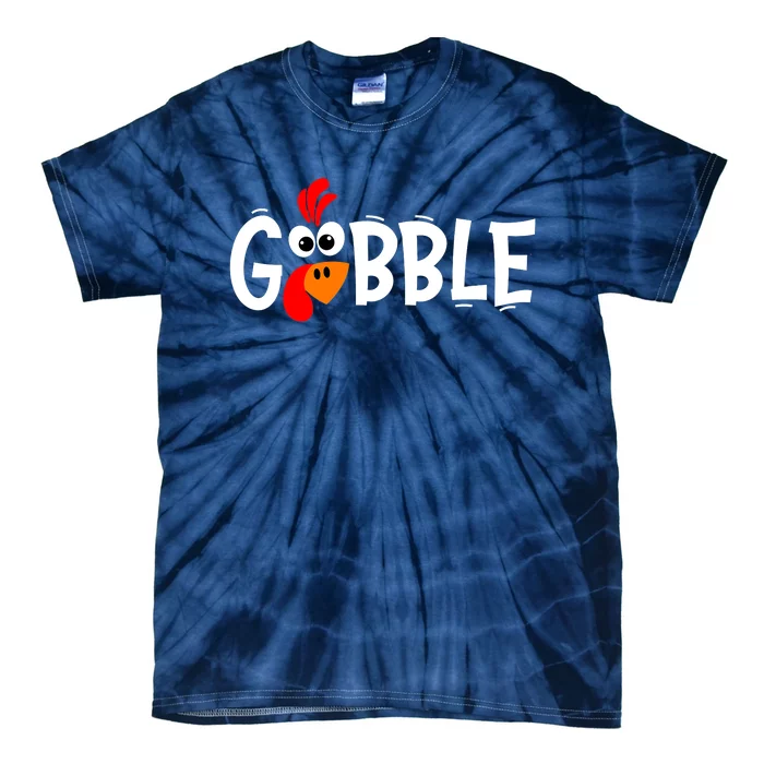 Gobble Funny Turkey Pilgrim Thanksgiving Boys Tie-Dye T-Shirt