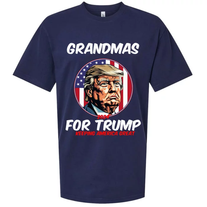 Grandmas For Trump Keeping America Great President 2024 Sueded Cloud Jersey T-Shirt