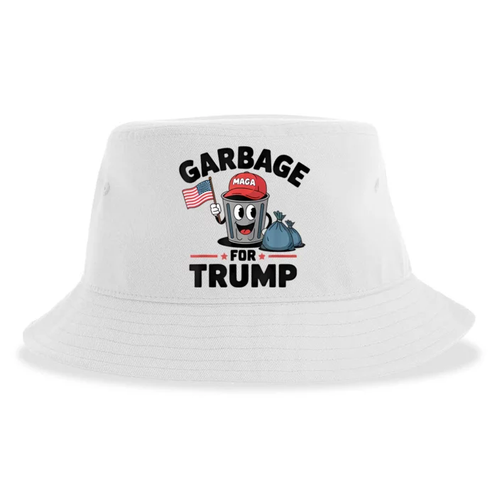 Garbage For Trump Proud Maga Garbage Trump Supporter Sustainable Bucket Hat