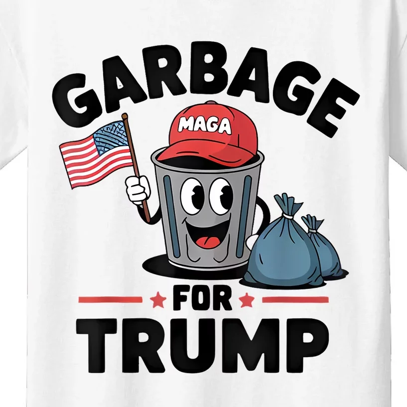 Garbage For Trump Proud Maga Garbage Trump Supporter Kids T-Shirt