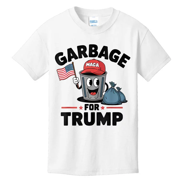 Garbage For Trump Proud Maga Garbage Trump Supporter Kids T-Shirt