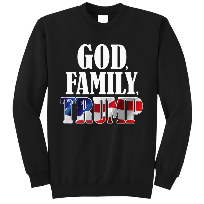 God Family Trump Christian Supporter Voter Gift America Flag Sweatshirt