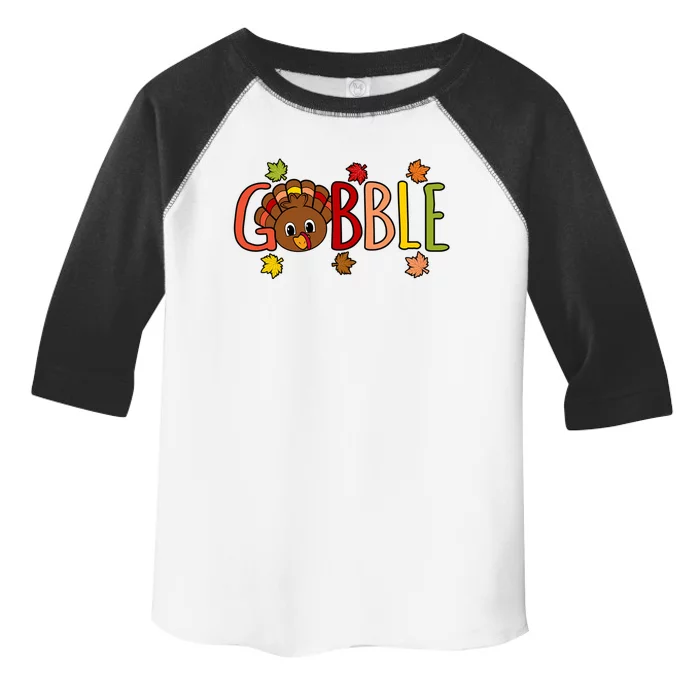 Gobble Funny Turkey Thanksgiving Family Graphic Funny Gift Toddler Fine Jersey T-Shirt