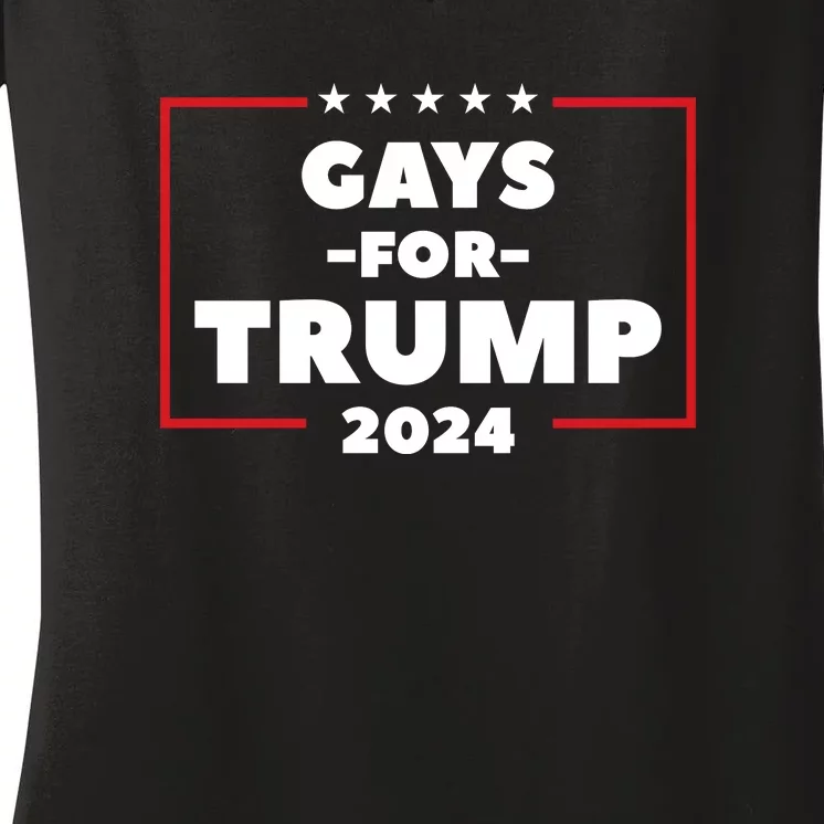 Gays For Trump Women's V-Neck T-Shirt