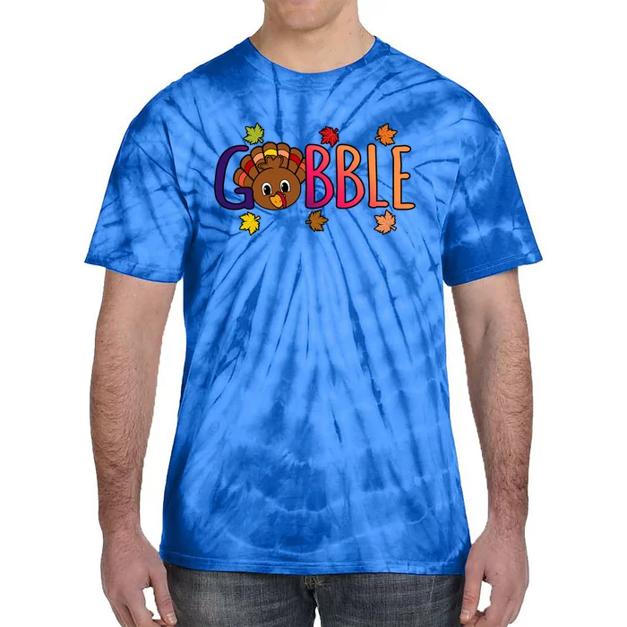 Gobble Funny Turkey Thanksgiving Family Graphic Gift Tie-Dye T-Shirt