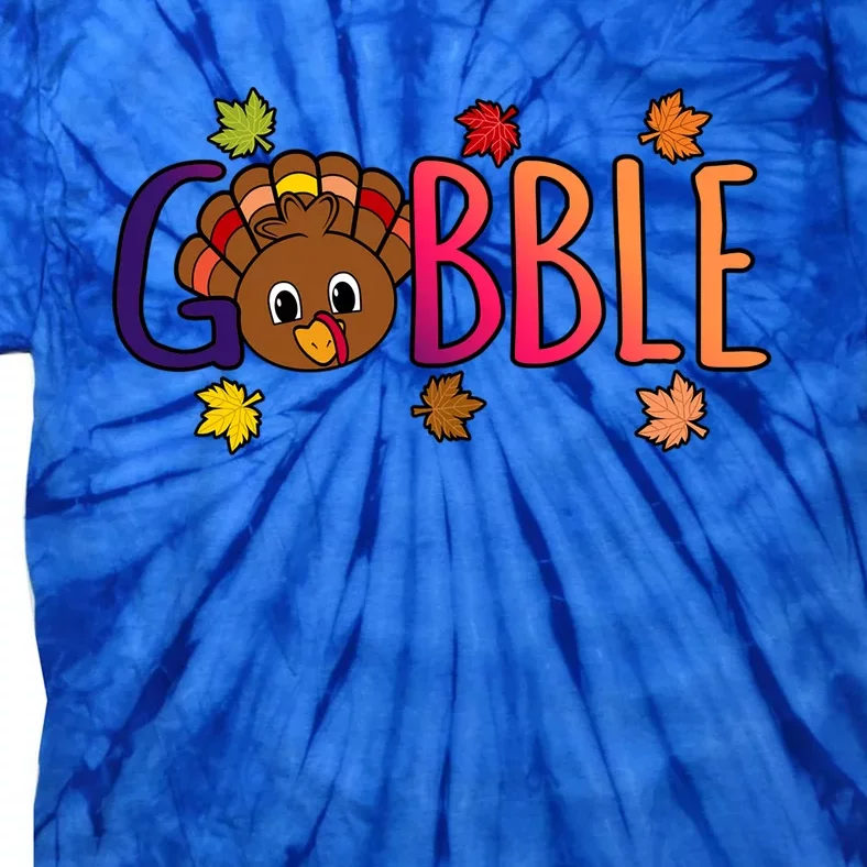 Gobble Funny Turkey Thanksgiving Family Graphic Gift Tie-Dye T-Shirt