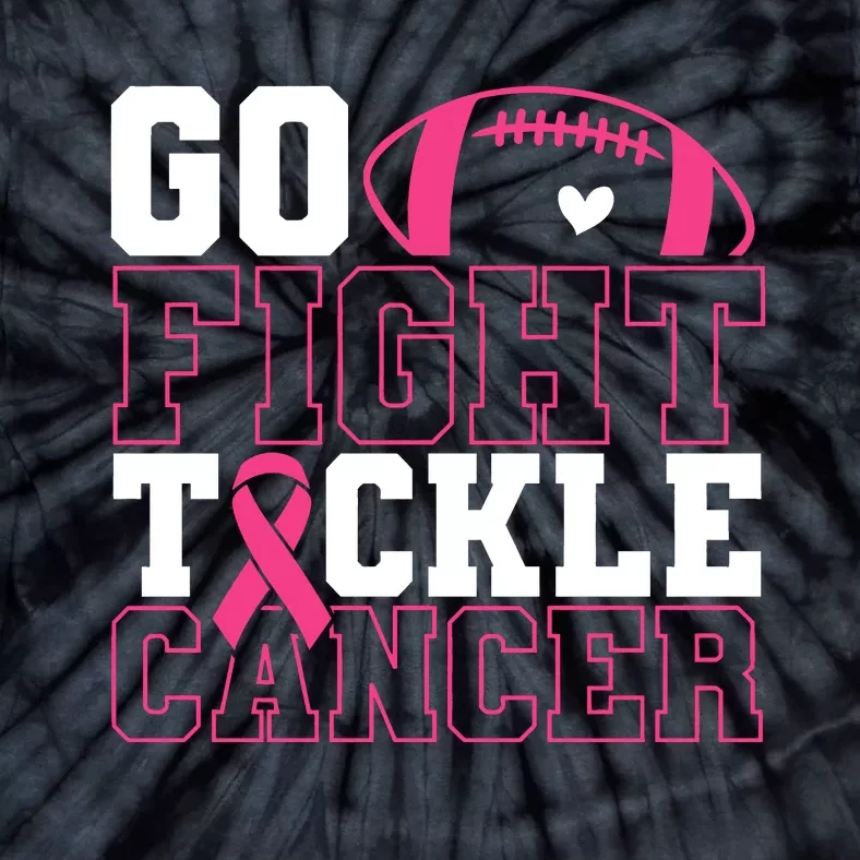 Go Fight Tackle Cancer Football Breast Cancer Awareness Tie-Dye T-Shirt