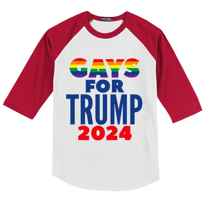 Gays For Trump 2024 Election Kids Colorblock Raglan Jersey