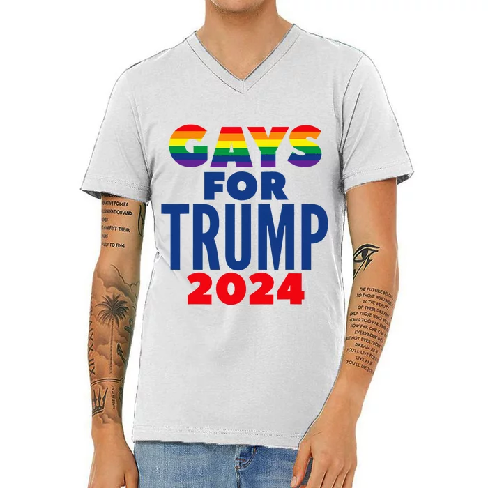 Gays For Trump 2024 Election V-Neck T-Shirt