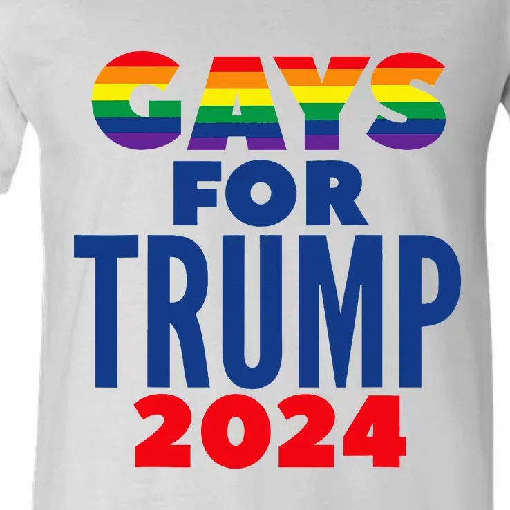 Gays For Trump 2024 Election V-Neck T-Shirt