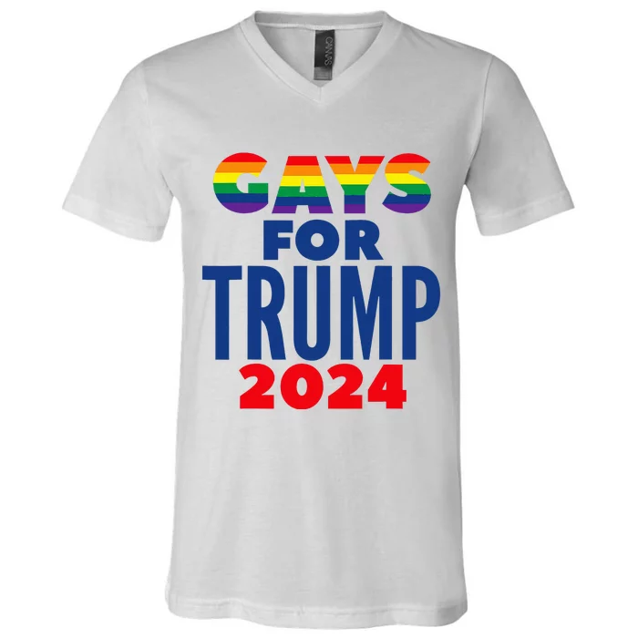 Gays For Trump 2024 Election V-Neck T-Shirt