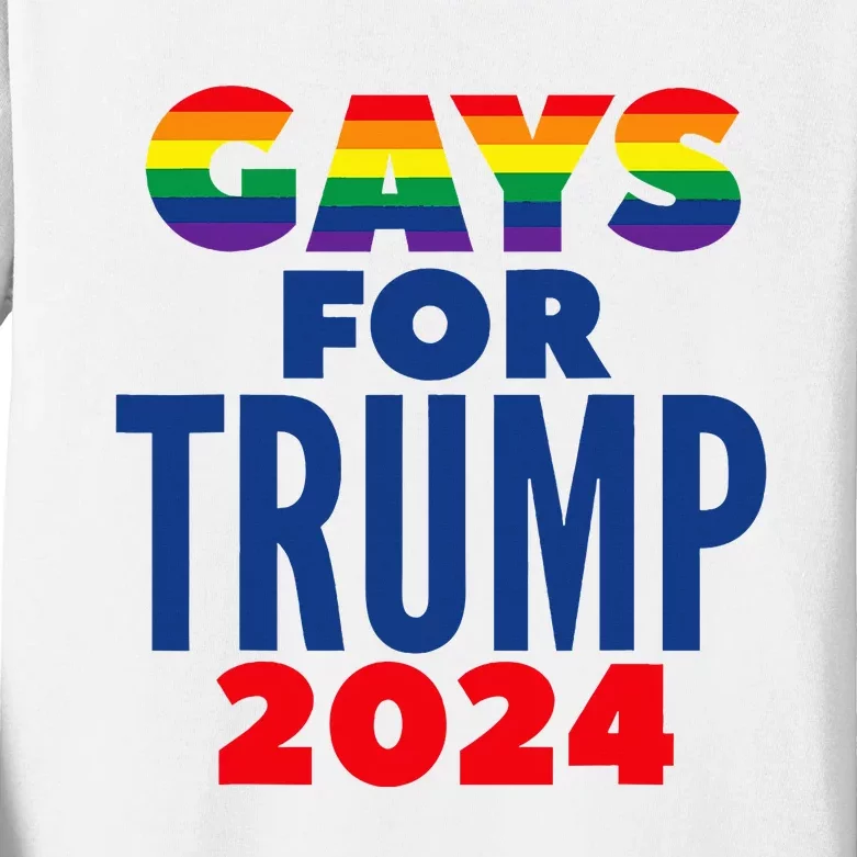 Gays For Trump 2024 Election Kids Long Sleeve Shirt