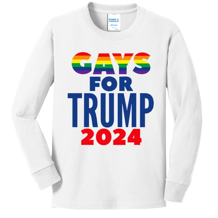 Gays For Trump 2024 Election Kids Long Sleeve Shirt