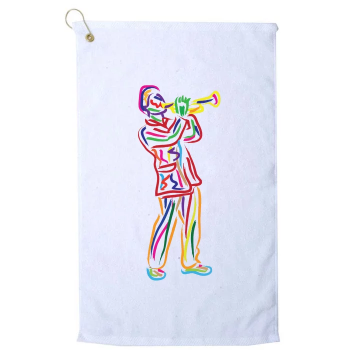 Gifts For Trumpeter Jazz Music Musician Trumpet Platinum Collection Golf Towel