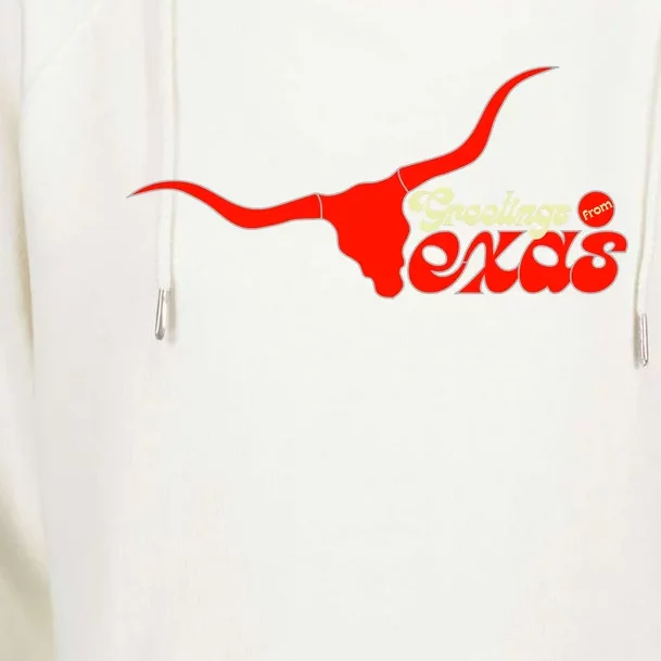 Greetings From Texas Longhorn Logo Womens Funnel Neck Pullover Hood