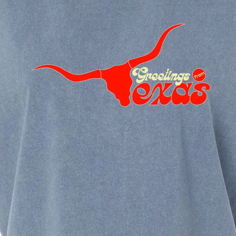 Greetings From Texas Longhorn Logo Garment-Dyed Women's Muscle Tee