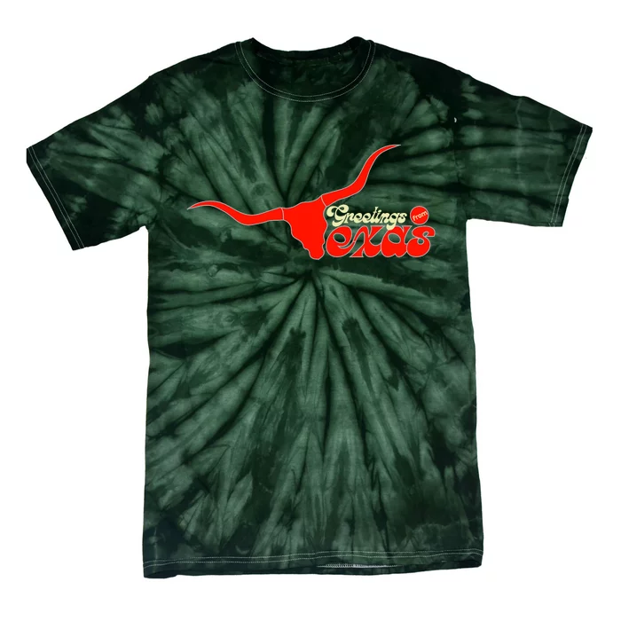 Greetings From Texas Longhorn Logo Tie-Dye T-Shirt